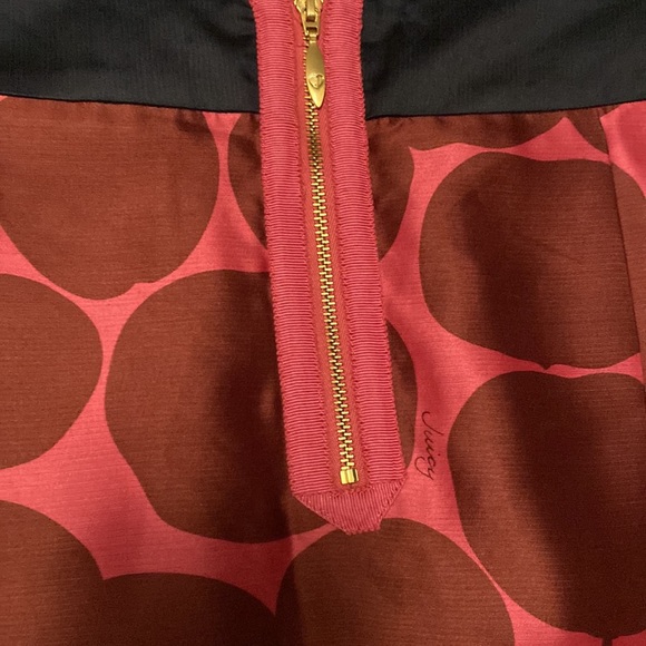 NWOT! JUICY COUTURE Apple Pear Print Pleated Silk Fit & Flare Skater Skirt 8 - Picture 6 of 11